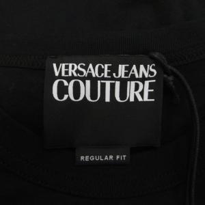 VERSACE JEANS COUTURE Tシャツ M 黒 ブラック ロゴプリント 半袖 /KK GY62