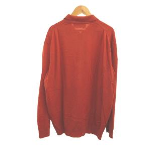 Salvatore Ferragamo ニットポロシャツ セーター ウール XL テラコッタ ハーフジップ 長袖 襟付き /NP GY62