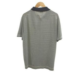HERNO ポロシャツ 48 紺 ネイビー 白 ホワイト ボーダー柄 半袖 /NP GY62