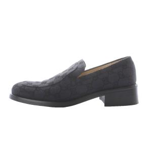GUCCI GG柄ローファー シューズ 37 24cm ネイビー /RI OS GY62 OH