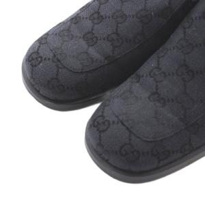 GUCCI GG柄ローファー シューズ 37 24cm ネイビー /RI OS GY62 OH