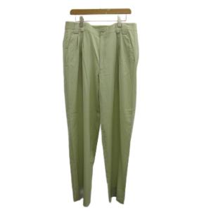 パンツ スラックス ウール 52 緑 グリーン タック入り 無地 /PP GY62