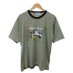 ボーダーＴシャツ  L アイボリー 黒 ブラック クルーネック 半袖 /RY GY62