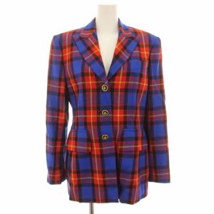 ESCADA スーツ セットアップ 上下 テーラードジャケット シングル タータンチェック 36 スカート ひざ丈 タイト