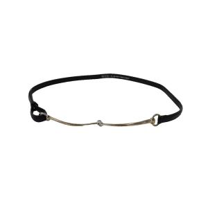 GUCCI ベルト レザー ホースビット 細め シルバー金具 黒 ブラック GY62
