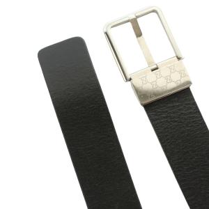 GUCCI グッチ-ベルト レザー バックル ロゴ 黒 ブラック /SS OS OH