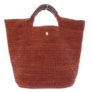 ラフィア トートバッグ かごバッグ 赤茶 レッド ブラウン /TK GY62