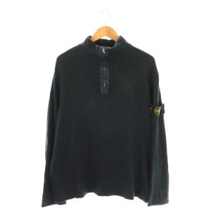 90S ヴィンテージ 希少 アーカイブ ハイネック ハーフジップ ニット L ネイビー