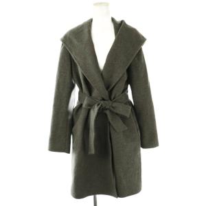 カシミヤ混 ウール フーデットコート 38 グレー /HK GY48