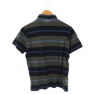 BARNEYS NEW YORK ボーダーポロシャツ カットソー M 紺 青 グレー /CX OS GY48