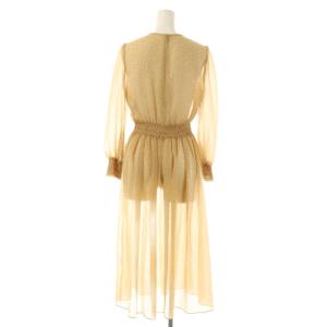 ANAYI ワンピース ロング ドット 長袖 36 ベージュ /HK GY48