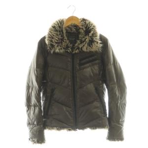 ライダース風 ダウンジャケット ファー付き 48 ダークブラウン /ES GY48