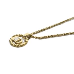 Christian Dior ネックレス ペンダント ロゴ サークル チェーン ゴールド色 /YO6 GY49 OH