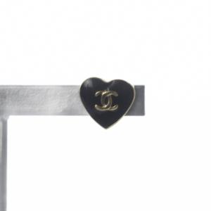 ヴィンテージ ピアス ハートモチーフ ココマーク 片耳用 ブラック ゴールド色 04A /YO28 GY49