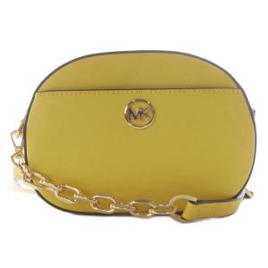 ロゴ チェーン ショルダーバッグ レザー 黄色 イエロー /SR GY49