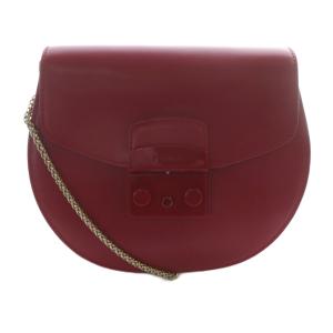 メトロポリス ミニ クロスボディ ラウンド チェーン ショルダーバッグ ロゴ 赤 レッド /SR GY