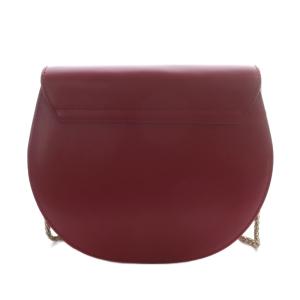 FURLA メトロポリス ミニ クロスボディ ラウンド チェーン ショルダーバッグ ロゴ 赤 レッド /SR GY