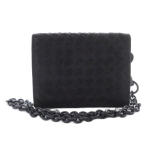 イントレチャート チェーンウォレット 二つ折り財布 レザー 茶 ブラウン /SR GY49 OH