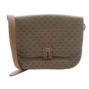 オールドグッチ ヴィンテージ GG柄 フラップ ショルダーバッグ PVC ロゴ 茶 ブラウン /SR GY49