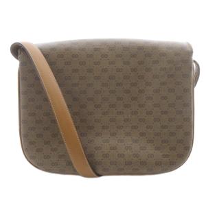 GUCCI オールドグッチ ヴィンテージ GG柄 フラップ ショルダーバッグ PVC ロゴ 茶 ブラウン /SR GY49
