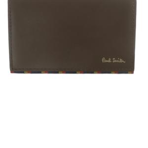 PAUL SMITH マルチストライプ カードケース 名刺入れ ロゴ 茶色 ブラウン /SR GY49