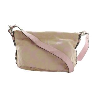 ショルダーバッグ キャンバス シグネチャー柄 ピンク F15068 /MI GY49