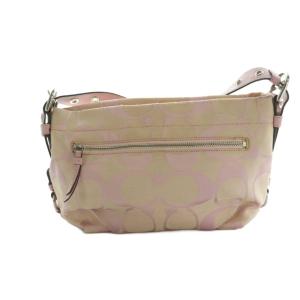 COACH ショルダーバッグ キャンバス シグネチャー柄 ピンク F15068 /MI GY49