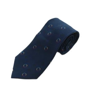 552MJ ネクタイ レギュラータイ 総柄 シルク ネイビー 紺 マルチカラー 240040 /MI GY49