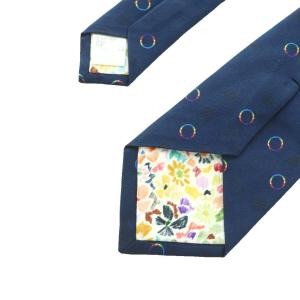PAUL SMITH 552MJ ネクタイ レギュラータイ 総柄 シルク ネイビー 紺 マルチカラー 240040 /MI GY49
