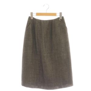 99A ロゴプレート スカート タイト ミモレ ロング 36 茶 ブラウン /AT OS GY49