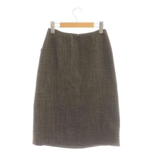 CHANEL 99A ロゴプレート スカート タイト ミモレ ロング 36 茶 ブラウン /AT OS GY49