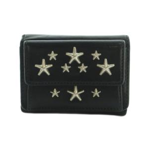財布 三つ折り 小銭入れ レザー スタッズ スター 星 黒 ブラック /MI GY49