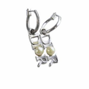 Dior ピアス フェイクパール ロゴ シルバー色 /YO4 GY49 OH