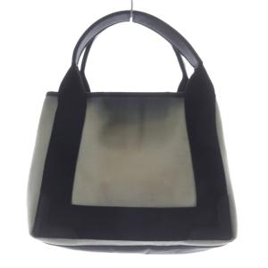 BALENCIAGA ネイビーカバスXS キャンバスバッグ ハンドバッグ 黒 ブラック 白 ホワイト /SR GY49 OH