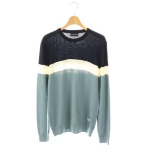 ニット セーター ロゴ M ネイビー グレー ホワイト /ES GY53