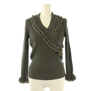 ニット セーター 長袖 ラメ 7A2 チャコールグレー ベージュ /ES GY53