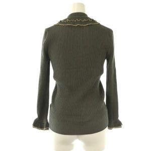 伊太利屋 ニット セーター 長袖 ラメ 7A2 チャコールグレー ベージュ /ES GY53