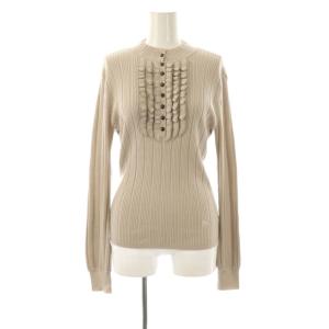 フリルリブニット カットソー ロゴ刺繍 1 グレージュ /DO GY53