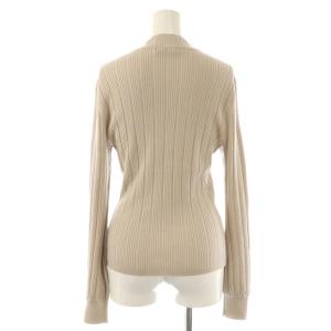 BURBERRY LONDON フリルリブニット カットソー ロゴ刺繍 1 グレージュ /DO GY53