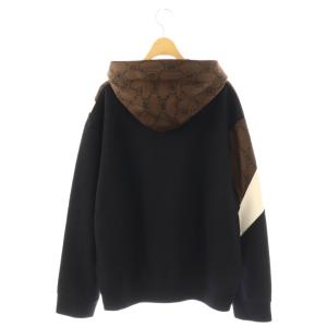 Neil Barrett モノグラム総柄ロゴパーカー ジップアップ XL ブラウン ブラック オフホワイト /DO GY53