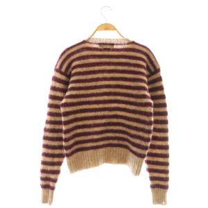 Polo by Ralph Lauren ボーダーニット セーター ウール 40 ベージュ ボルドー /DO GY53