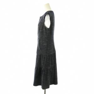 René ティアードワンピース 半袖 38 ネイビー ホワイト /ES GY53