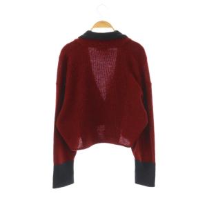 Chloe ニット カーディガン ボレロ 40 レッド ブラック /DF GY53