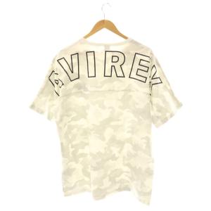 AVIREX Tシャツ カットソー カモフラ ロゴ 2XL ライトグレー 白 黒 /CX OS GY53