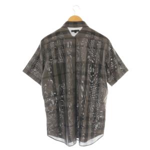 BURBERRY LONDON シャツ チェック 半袖 M グレー /DF GY53