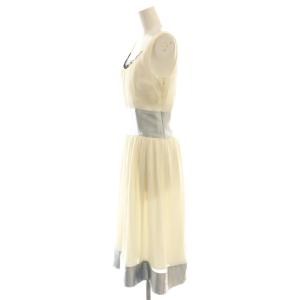 Chloe ワンピース ひざ丈 ノースリーブ シルク F34 ホワイト /DF GY53