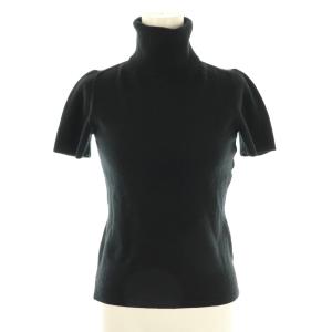 タートルネック 半袖 ニット セーター ウール 40 黒 ブラック /DF GY53
