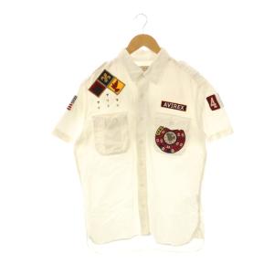半袖シャツ ワッペン 前開き L ホワイト マルチカラー /DO GY53