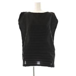 ブラウス フレンチスリーブ プリーツ ブラック /DF GY53