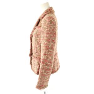 René ツイードジャケット テーラード シルク混 36 ピンク マルチカラー /CX OS GY53